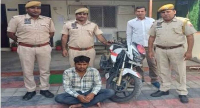 A vehicle thief caught stealing a vehicle
