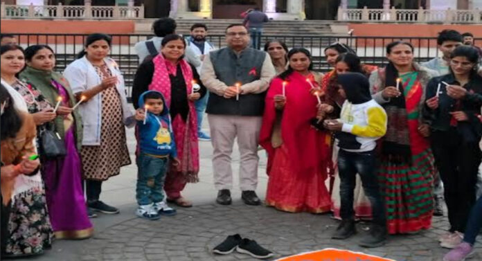Rangoli and candle march organized on World AIDS Day