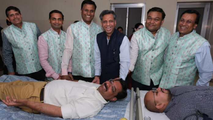 Organization of huge blood donation and medical camp
