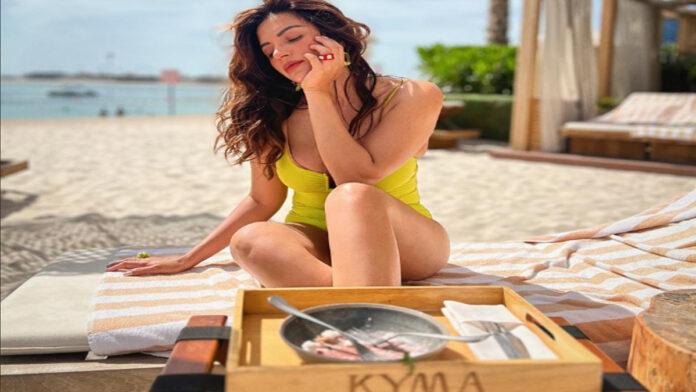 Shama Sikander spreading positive energy on Dubai's Qaima Beach