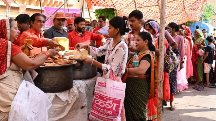Bhandara in Amer Shila Mata temple