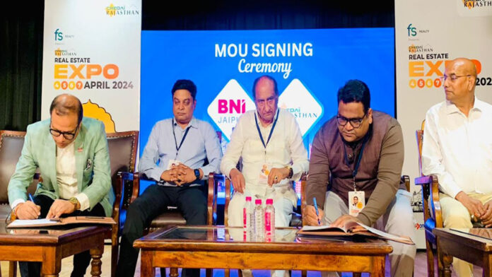 MoU between BNI Jaipur and CREDAI Rajasthan to increase networking and business