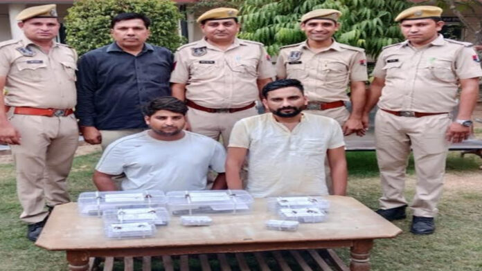 Anti Gangster Task Force Police arrested two active members of Vikram Gurjar alias Laden gang with illegal weapons