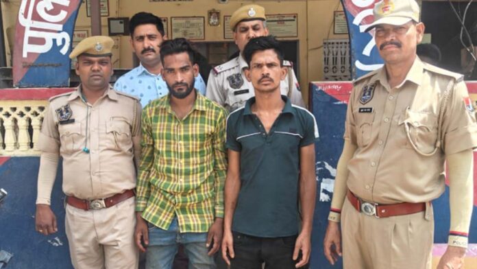Two vehicle thieves caught with two-wheeler