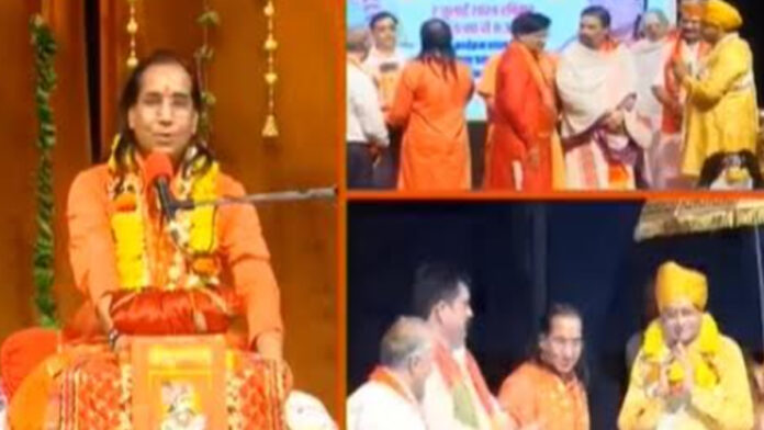 Yogeshwar's romantic saga Shri Krishnam was organized in the presence of saints and mahants