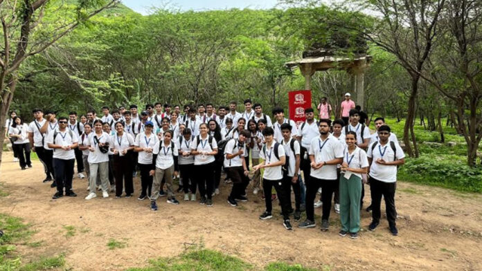 Tree plantation program organized along with trekking