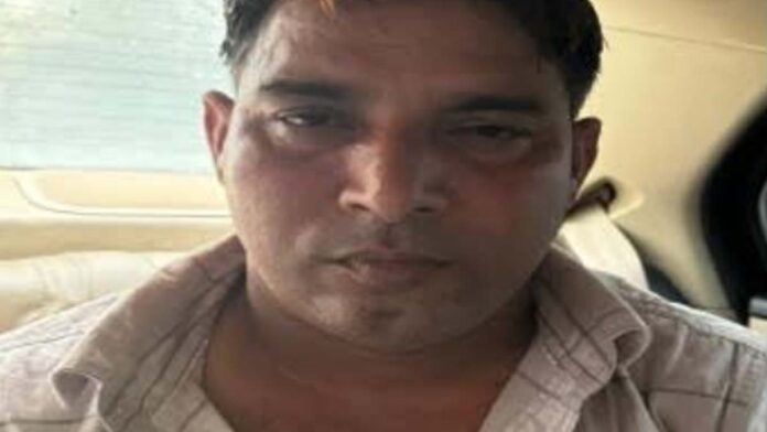 The ganja smuggler was caught by the police