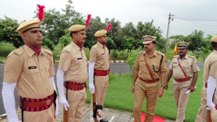 Flag hoisting ceremony at SDRF Battalion Headquarters and personnel awarded with DGP Disc