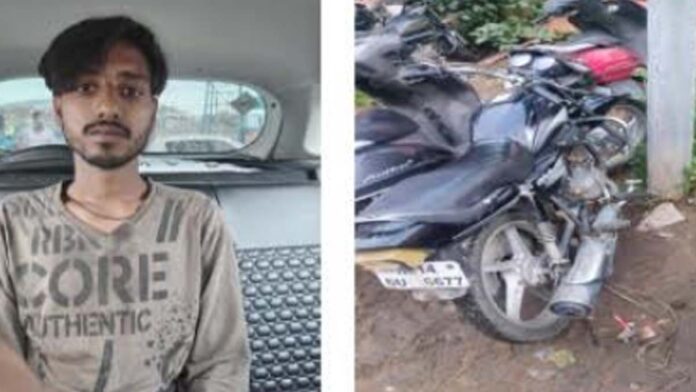 A cunning vehicle thief who stole a two-wheeler was arrested