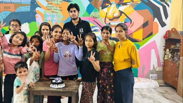 Aryan celebrated his 18th birthday with poor and helpless children