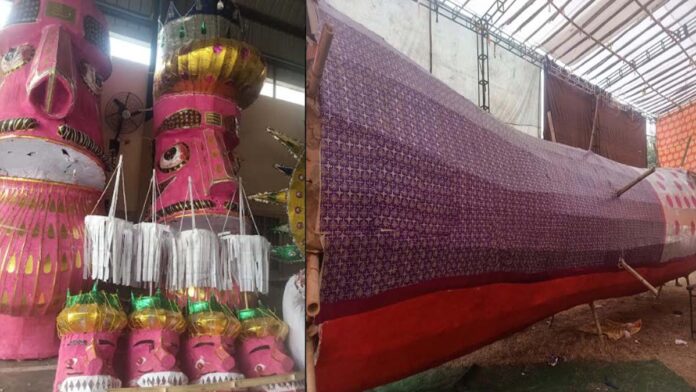 Ravana Dahan will be 105 feet high in Adarsh ​​Nagar Dussehra Ground