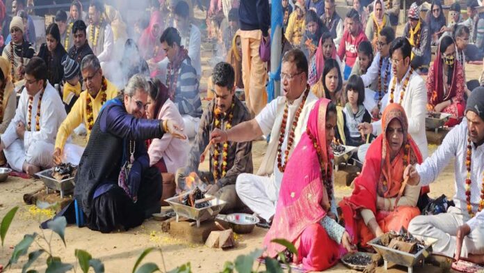 56 bhogs, 51 kundiya yagnas and inauguration of two new enclosures at Hingonia Gaushala