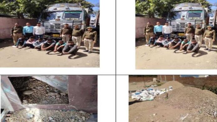 An organized gang involved in stealing iron rods loaded in trucks was caught by the police