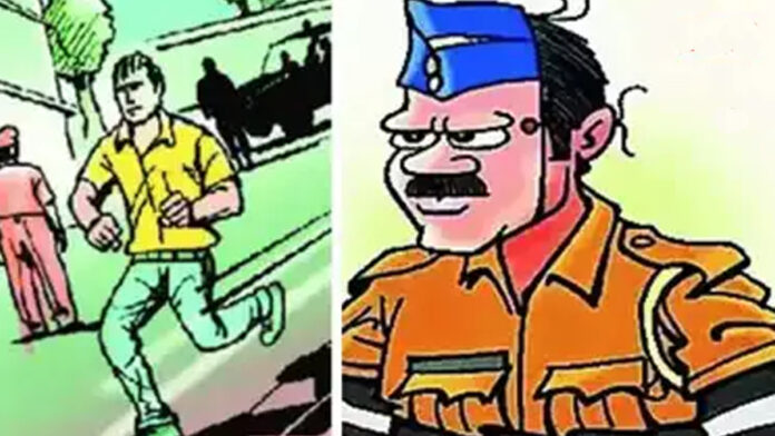 The miscreant escaped from the police station by dodging the police on the pretext of ill health