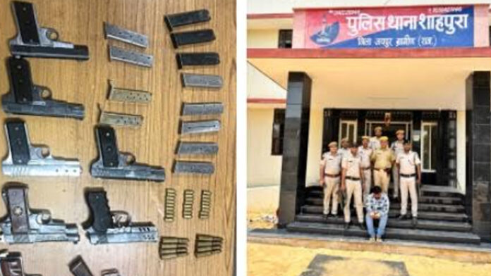Police seized a cache of illegal weapons