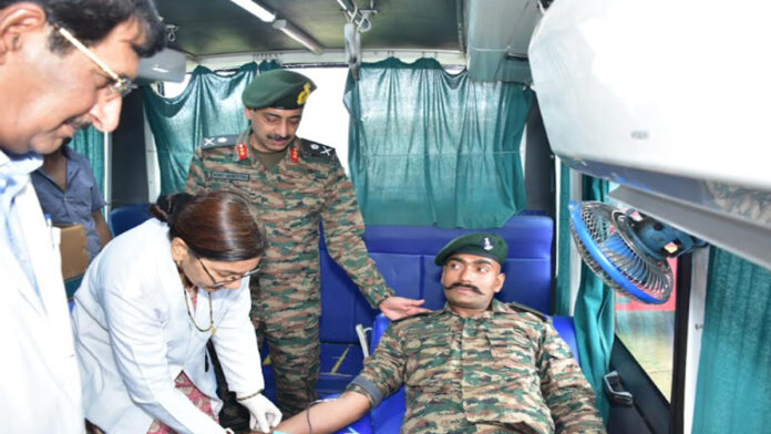 Youth donated blood on the death anniversary of Captain Amit Bhardwaj