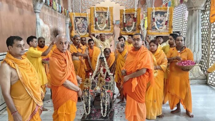 Rath Yatra Festival: Gaur Govind Shri seated on a silver chariot in Govind Devji Temple