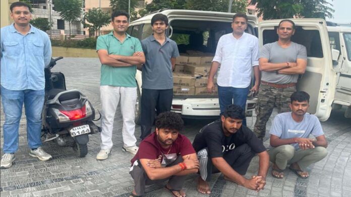 Excise prevention team recovered 60 cartons of illegal liquor and arrested five accused
