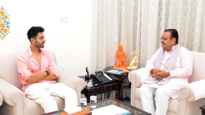 Film actor Kartik Aaryan made a courtesy visit to Chief Minister Bhajan Lal Sharma at the Chief Minister's residence