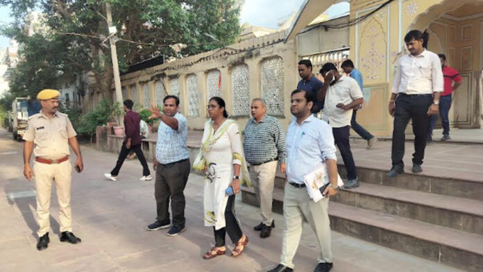 Heritage Corporation Commissioner inspected the Teej Mata Sawari route