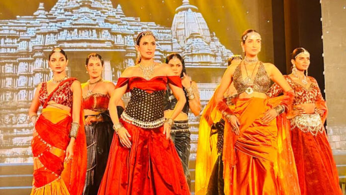 Models displayed modern and traditional fashion in the show fashion runway