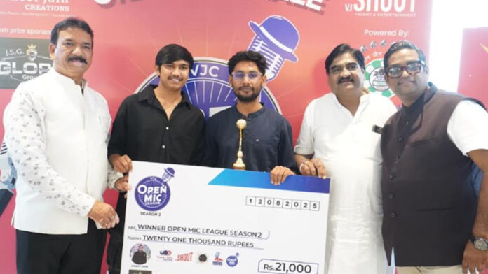 Shubham Bhatt became the winner of VJC Open Mic League competition season-2 and Sunil Sharma came second