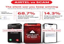 एयरटेल की धोखाधड़ी विरोधी मुहिम से ग्राहकों को होने वाले वित्तीय नुकसान में आई लगभग 70 फीसदी की कमी Airtel's anti-fraud drive reduces customer financial losses by nearly 70%