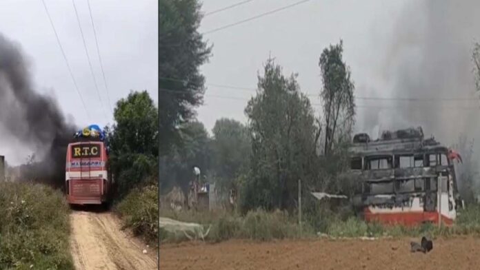 Bus electrocuted after touching high tension line, three dead Bus electrocuted after touching high tension line, three dead
