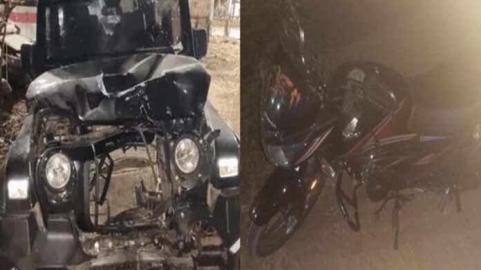 A speeding Thar collided with three bikes.