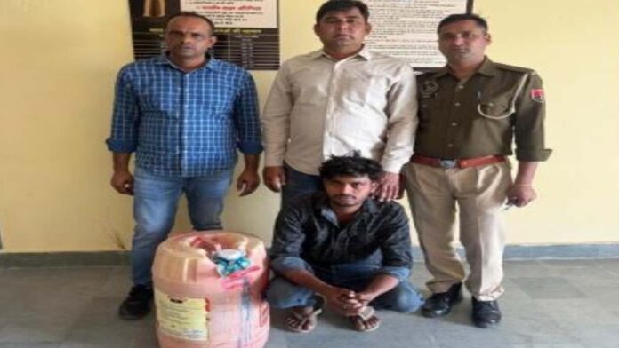 Smuggler arrested with 40 litres of illegal hand-made liquor