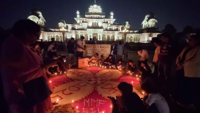 World AIDS Day: Awareness program of candle light ceremony and rangoli making organized World AIDS Day: Awareness program of candle light ceremony and rangoli making organized