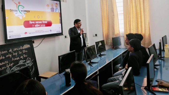 Students were made aware about nutritious food and mental health.