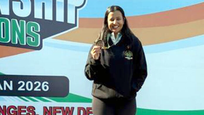IIS student Sanyogita Shekhawat won a bronze medal at the National Youth Games.