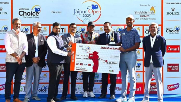 Veer Ahlawat secured a thrilling victory at the Victorious Choice Presents Jaipur Open 2025 Powered by Shubhashish Homes with a strong final round score of 62.