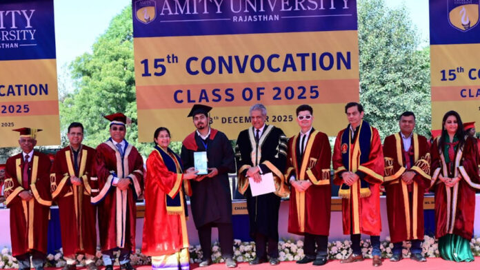 With innovation and determination, Amity University Jaipur celebrated its 15th convocation ceremony. With innovation and determination, Amity University Jaipur celebrated its 15th convocation ceremony.