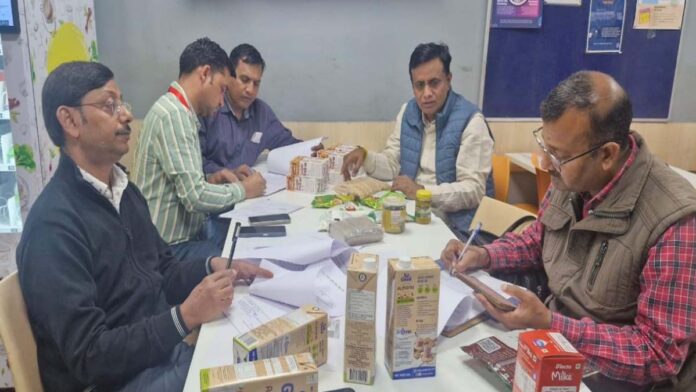 The health officer team destroyed expired food items.