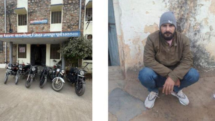 Two-wheeler thieves caught by the police.