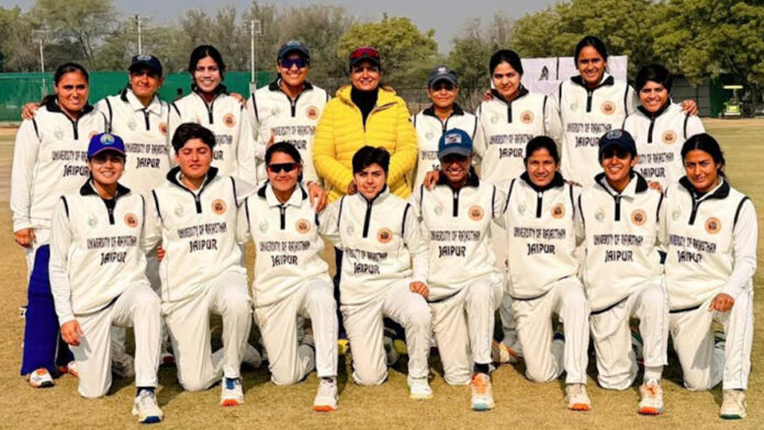 Rajasthan University women's cricket team reaches the pre-quarterfinals.