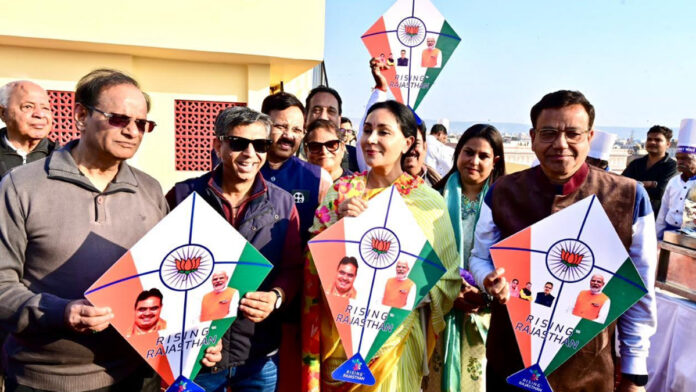 Deputy Chief Minister Diya Kumari participated in the kite festival in Kishanpol.