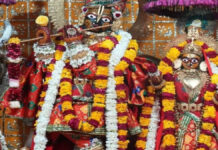 जया एकादशी पर ठाकुर श्री जी ने लाल रंग का मनोहारी नटवर वेश की धारण Thakur Shri Ji adorned a captivating Natwar attire in red On Jaya Ekadashi