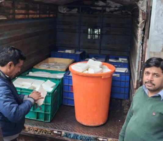खाद्य सुरक्षा अधिकारियों ने 700 किलो मिलावटी पनीर पकड़ कराया नष्ट