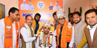 भाजपा अल्पसंख्यक मोर्चा के प्रदेशाध्यक्ष हमीद खान मेवाती ने संभाला पदभार