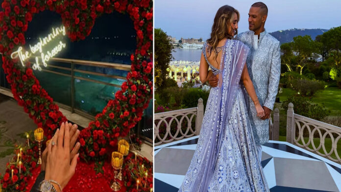 Shikhar Dhawan has got engaged to his girlfriend Sophie Shine.