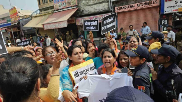 Women's Front protests in Jaipur over AI Summit controversy
