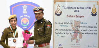 ऑल इंडिया पुलिस ड्यूटी मीट: एसआई प्राची गुर्जर ने हैंडबॉल में जीता कांस्य पदक