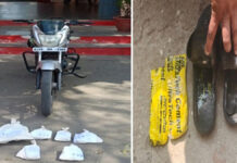 ऑपरेशन चक्रव्यूह: चप्पलों के सोल में छिपी थी 35 लाख की ब्राउन शुगर Operation Chakravyuh: Brown sugar worth 35 lakhs was hidden in the soles of slippers.