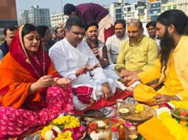 श्री शिव पुराण कथा महोत्सव 20 मार्च से :विधि विधान से यज्ञशाला का भूमि पूजन Shri Shiv Puran Katha Mahotsav from March 20