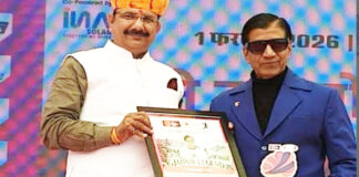 वर्ल्ड रिकॉर्ड होल्डर विष्णु टांक जयपुर लीजेंड अवॉर्ड से सम्मानित