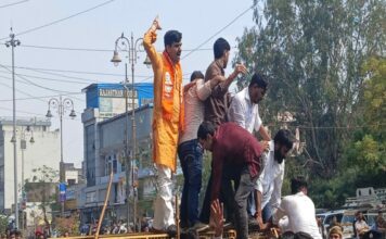 एआई समिट के विरोध को लेकर सड़कों पर उतरा भाजयुमो