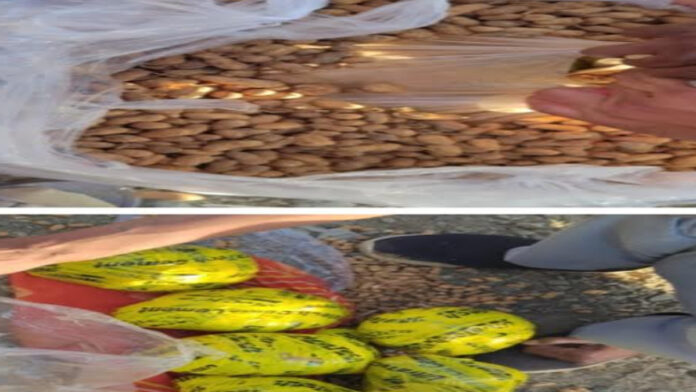 Opium was being transported hidden in peanut sacks.